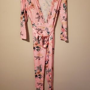 Pink Floral Jumpsuit